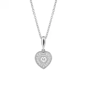 image of Pave Set Zirconia Heart Necklace N4504