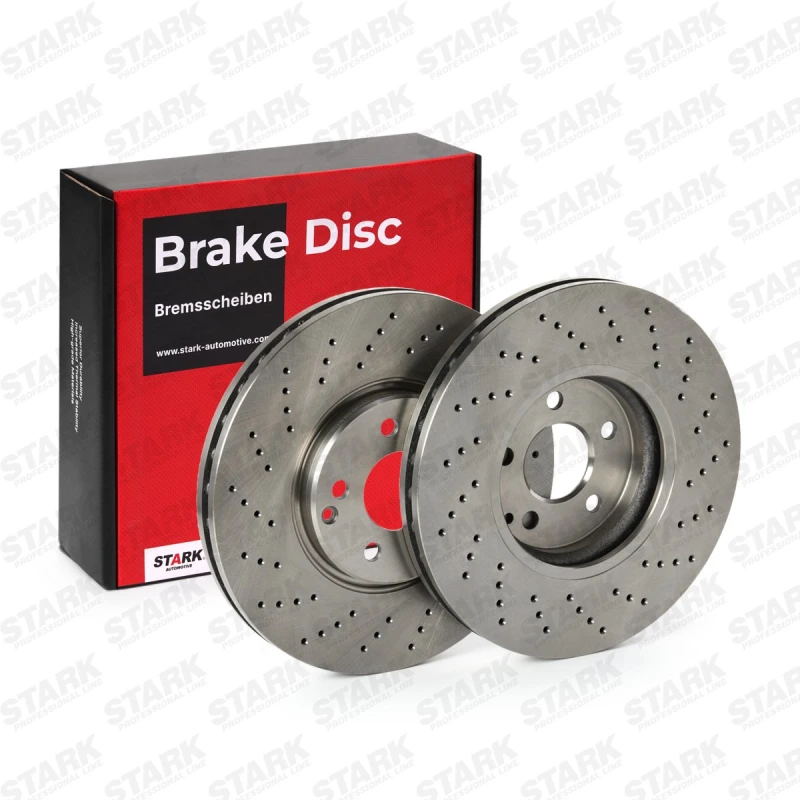 Image of STARK SKBD-0023289 Brake disc Front Axle, perforated/vented, Cast Iron, Uncoated, Untreated, without bolts/screws Cast Iron Brake Disc (82)