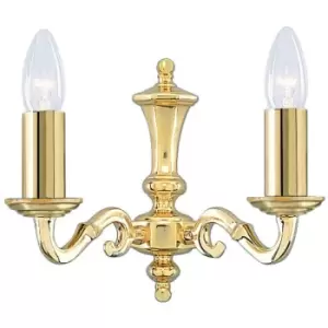 Image of Searchlight Seville - 2 Light Indoor Candle Wall Light Polished Brass, E14