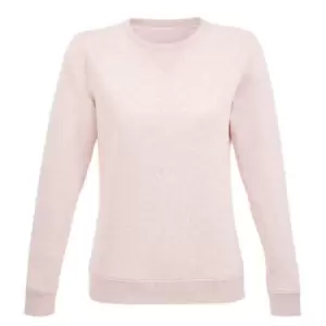 image of SOLS Womens/Ladies Sully Heathered Sweatshirt (L) (Pink)