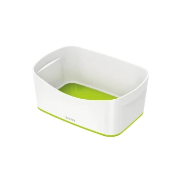 image of MyBox WOW Storage Tray W 246 X H 98 X D 160 MM White/Green - Outer Carton of 4