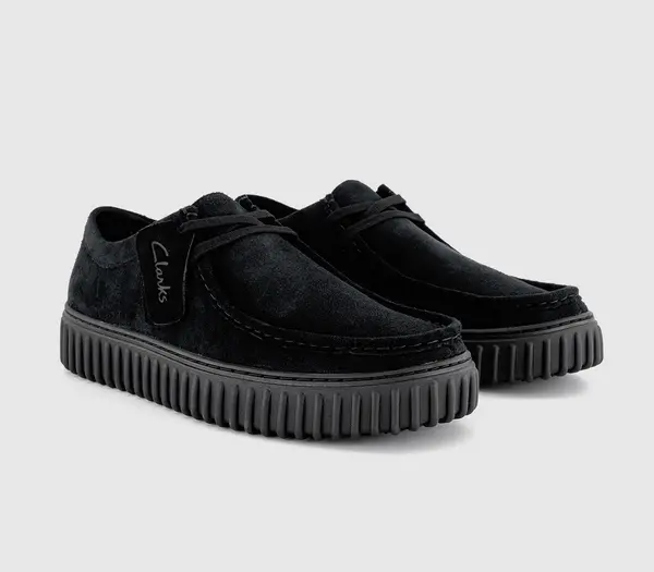 Image of Clarks Originals Womens Torhill Lo Shoes Black Suede, 7