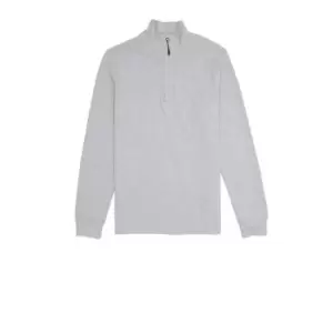 Image of French Connection Popcorn Jersey Half Zip Top - Grey