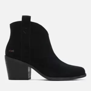 image of TOMS Womens Constance Suede Western Boots - Black - UK 6