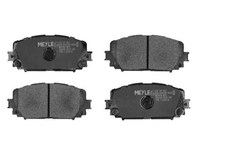 Image of MEYLE 025 247 0817 Brake pad set Front Axle, not prepared for wear warning indicator, Original Quality, with anti-squeak plate Brake Pad Set,disc bra