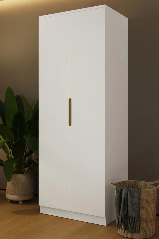 Image of FWStyle Veloce 2 Door White Gloss Double Wardrobe White