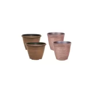 Image of Set x 4 of Helix Planters 10'' Warm Copper