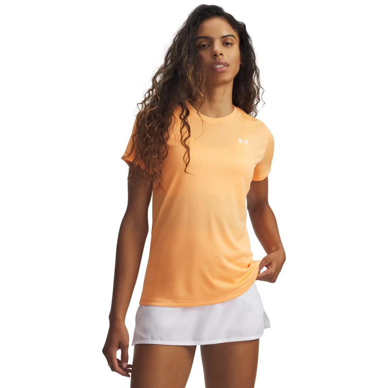 Image of Womens V-neck T-Shirt Under Armour Tech Orange Female XS