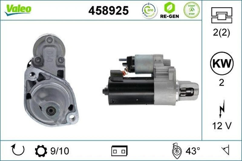 Image of Starter motor VALEO 458925