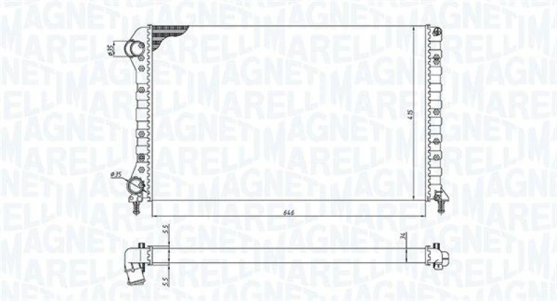 Image of MAGNETI MARELLI Engine radiator MAGNETI MARELLI 350213194400