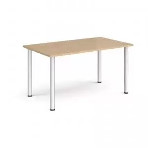 image of Rectangular silver radial leg meeting table 1400mm x 800mm - kendal