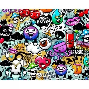 image of Origin Murals Graffiti Monster Multi Wall Mural - 3.5m x 2.8m