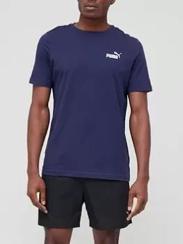 Puma Essentials Small Logo T-Shirt - Navy Size M Men