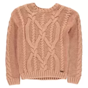 image of Firetrap Cable Knit Jumper Junior Girls - Pink