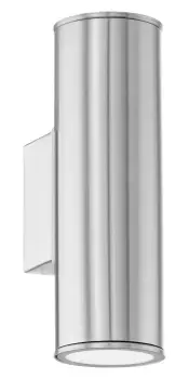Image of IP44 Outdoor Wall Light Stainless Steel 1x 3W GU10 Bulb Porch Up & Down Lamp