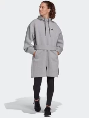 Image of adidas Sportswear Hooded Zip Jacket, Grey Size XL Women
