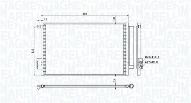 Image of MAGNETI MARELLI Air conditioning condenser MAGNETI MARELLI 350203814000
