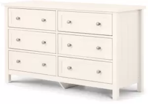 Julian Bowen Maine Surf White 6 Drawer Chest of Drawers Flat Packed