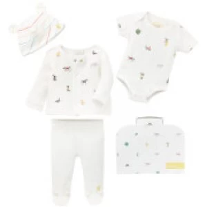 Image of Joules Baby My First Outfit Pack - White Farm Print (4 Piece Set) - 0-3 months