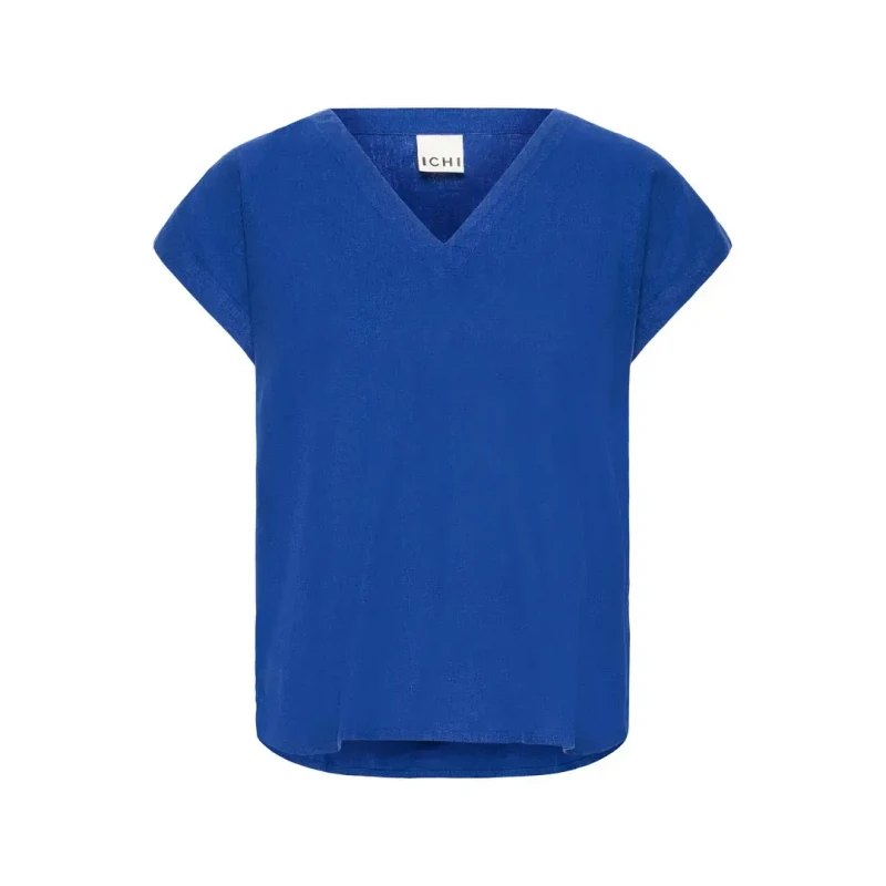 Image of Ichi Womens short-sleeved blouse Ichi Linno Bleu Female 34