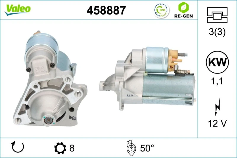 Image of Starter motor VALEO 458887