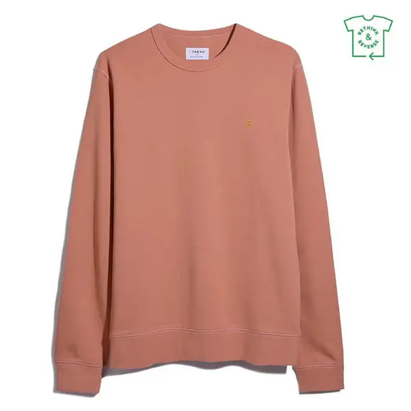 image of Farah Tim Crew Sweatshirt - Orange S