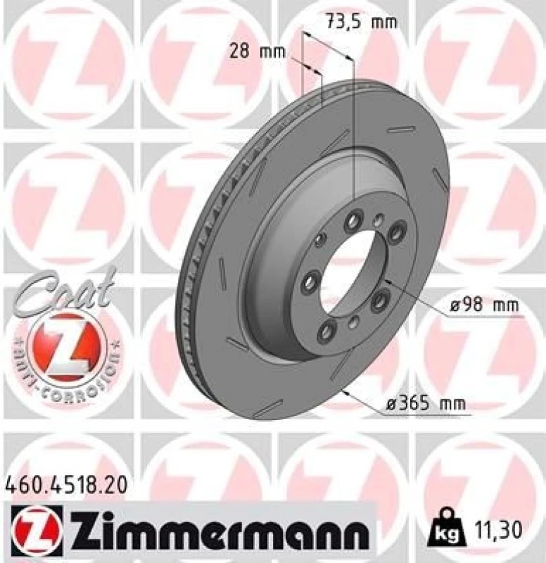 Image of ZIMMERMANN Brake disc ZIMMERMANN 460.4518.20