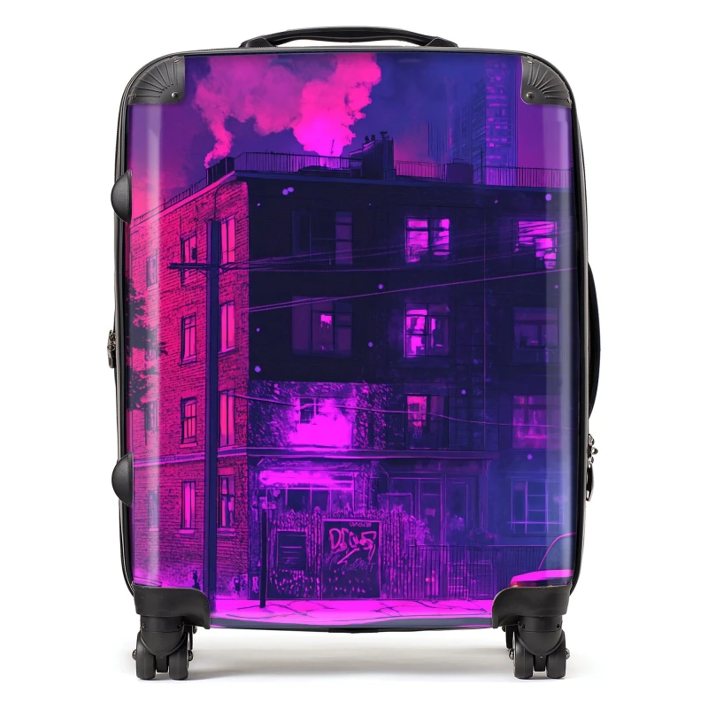 Image of Designer Luggage Dante Mercer: 00033 Suitcase in Purple Size: Large Purple Unisex Large