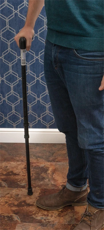 Image of Aidapt Ergonomic Carbon Black Matt Walking Stick RH Black