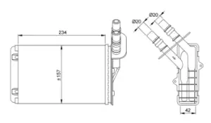 image of NRF 53382 Radiator Interior Heat Exchanger OE 7701044790,7701045552