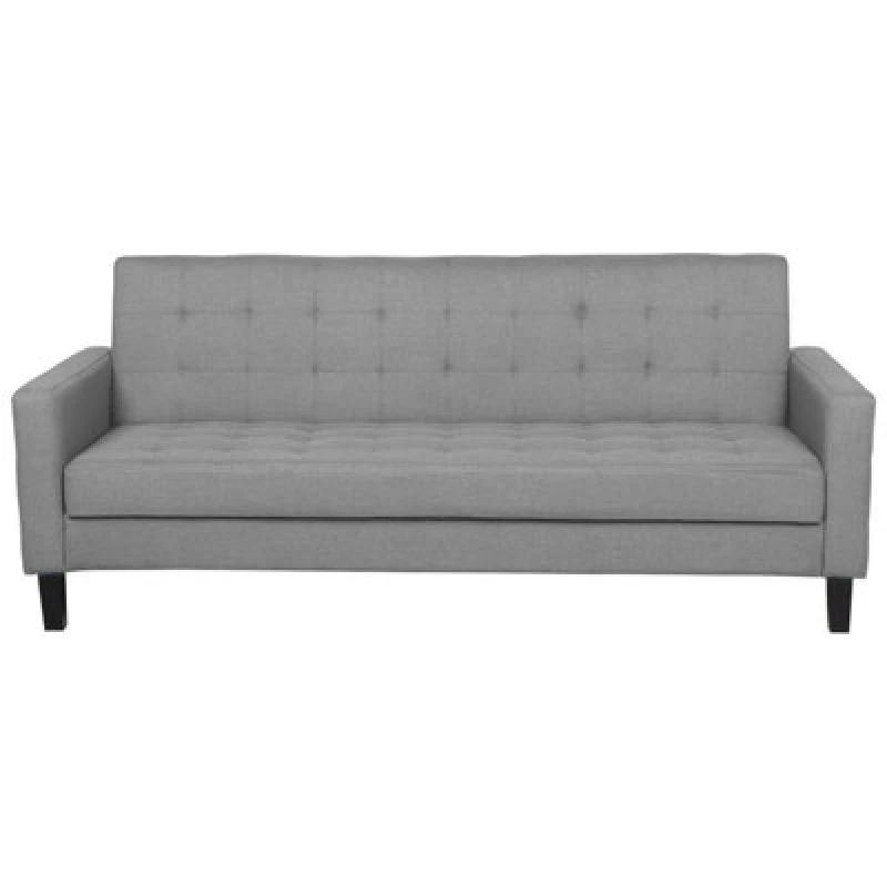 Image of Beliani Sofa Bed 3 Seater Vehkoo Fabric Light Grey