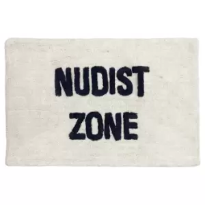 Image of Nudist Zone Bath Mat Ivory/Charcoal