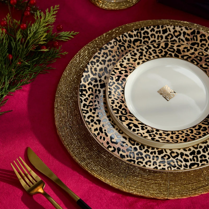 Image of Biba Biba Beaded Placemat Set of 2 - Gold Gold One Size