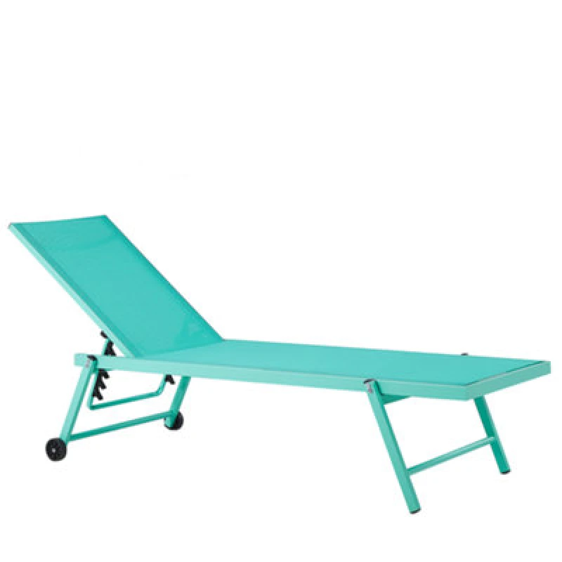 Image of Beliani Sun Lounger Portofino Reclining Metal Turquoise