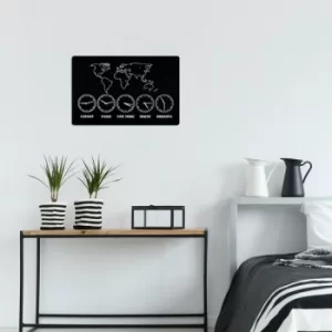 image of Five Hour Black Decorative Metal Wall Clock