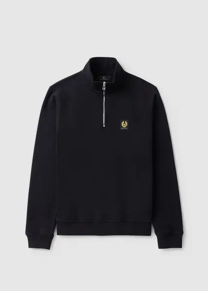 Belstaff Mens Quarter Zip Sweatshirt In Black