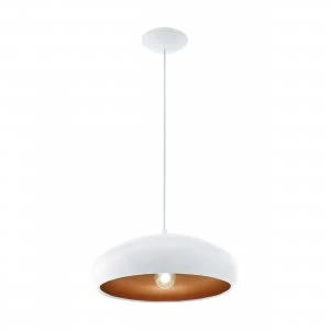 image of EGLO ES/E27 Mogano 1 White Copper Pendant Light 60W - 94606