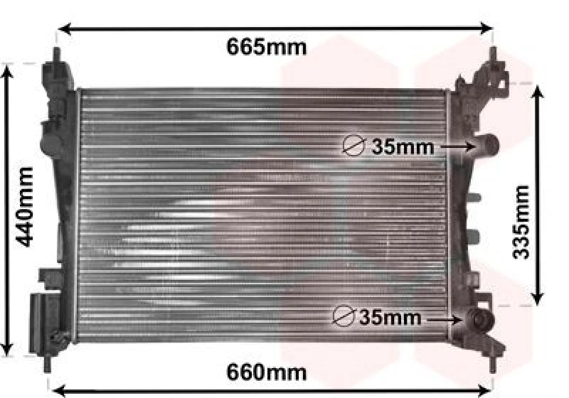 Image of VAN WEZEL Engine radiator VAN WEZEL 37002408
