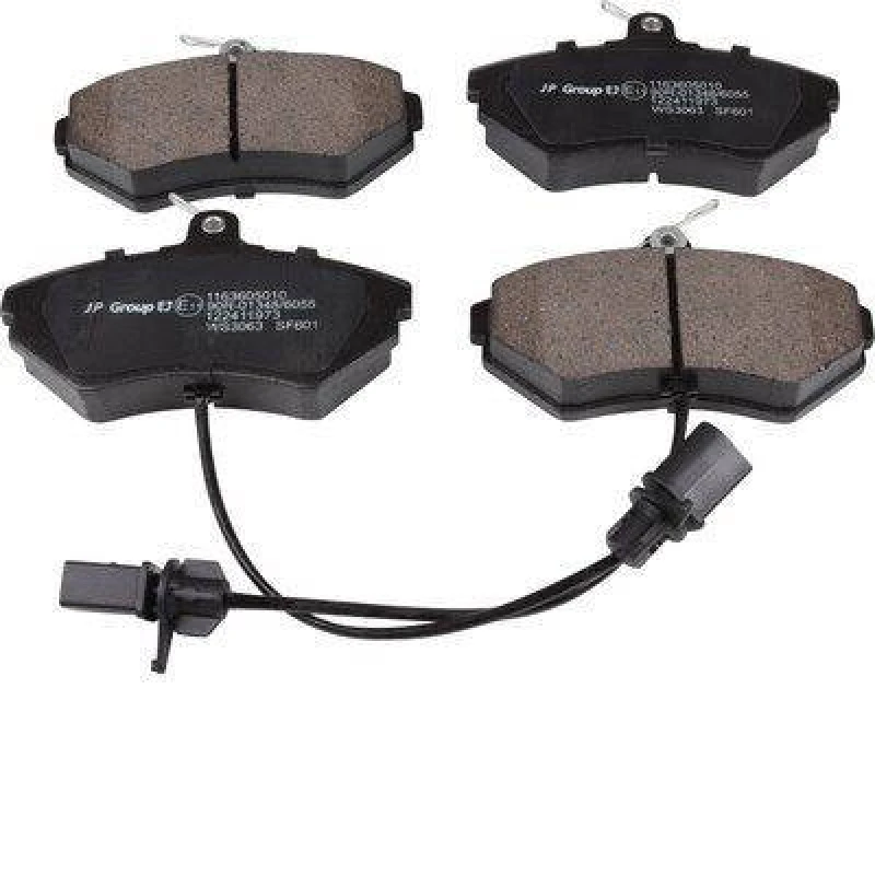 Image of JP GROUP 1163605010 Brake pad set JP Front Axle, with integrated wear warning contact Brake Pad Set,disc brake (402)