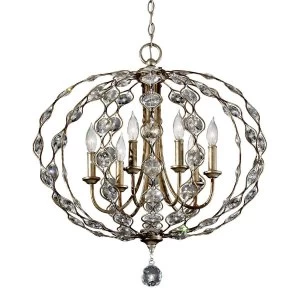 Image of 6 Light Chandelier Polished Silver Finish, E14