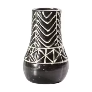 image of 19cm Black Abstract Vase