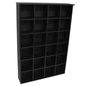 image of Techstyle Pigeon Hole 480 Cd / 312 DVD Bluray Media Cubby Storage Shelves Black