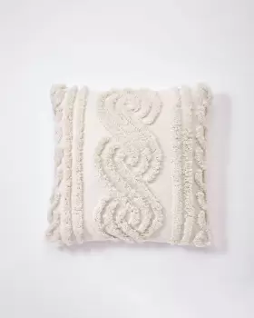 image of Cotton Traders Textured Cushion in Cream