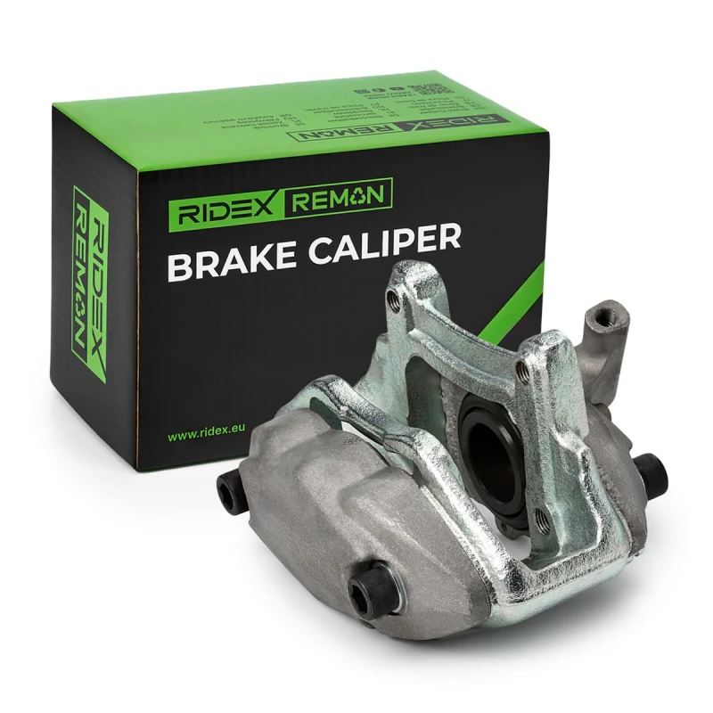 Image of RIDEX REMAN 78B1370R Brake caliper Front Axle, with holding frame Aluminium/Grey Cast Iron Brake Caliper (78)