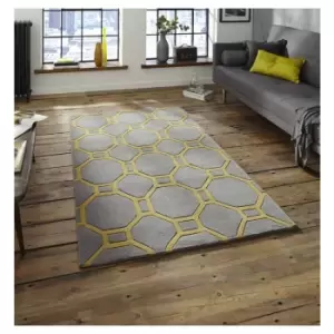 Image of Noble House 4338 Grey Yellow 90cm x 150cm Rectangle