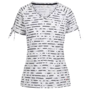 Image of Trespass Womens/Ladies Fernie Ditsy Print V Neck T-Shirt (L) (White/Black)