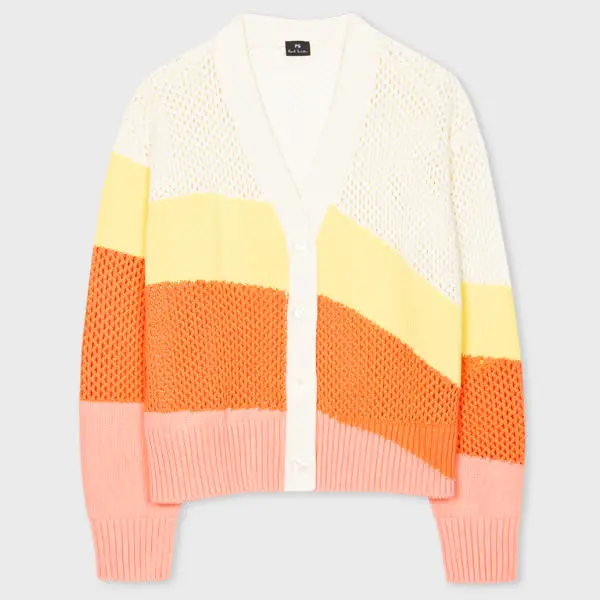 Image of Paul Smith Womens Ecru Crochet 'Sunray' Cardigan