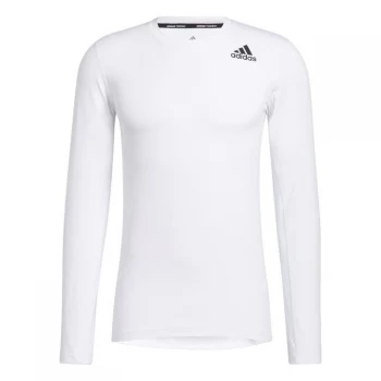 Image of adidas Techfit Compression Long-Sleeve Top Mens - White