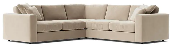 image of Swoon Althaea Velvet 5 Seater Corner Sofa - Taupe