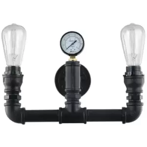 Netlighting Industrial and Retro Wall Lamp Black 2 Light, E14